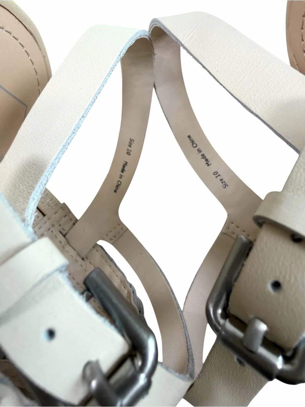 NWOB Dolce Vita Gatsby Braided Strappy Leather Platform Wedge Sandals Creme Sz10